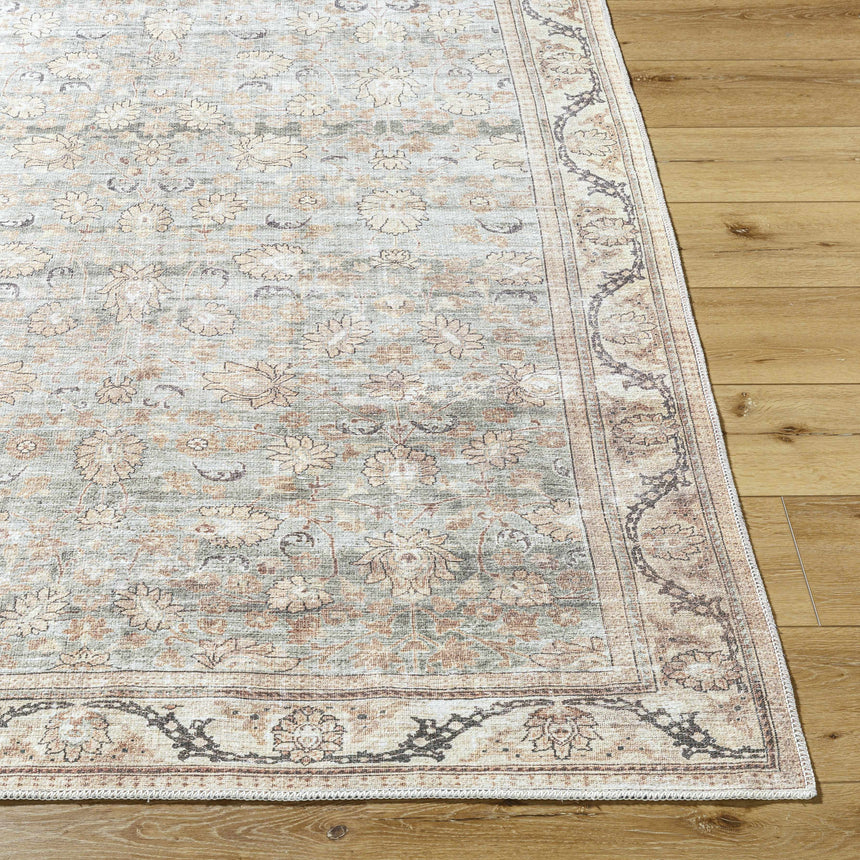 Zamir Vintage Flat Pile Washable Rug