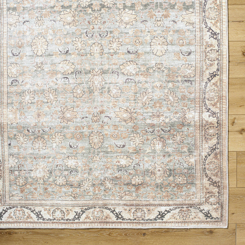 Zamir Vintage Flat Pile Washable Rug