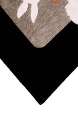 A Women Rider Horse Ivory And Black Hand Tufted 5x8 Wool Area Rug