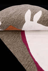 A Women Rider Horse Ivory And Black Hand Tufted 5x8 Wool Area Rug