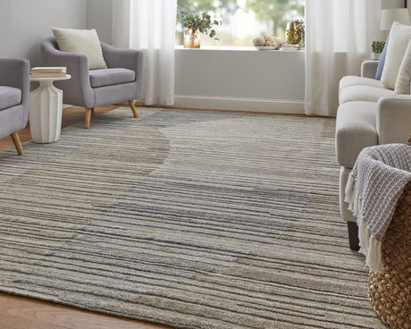 Feizy Elias Modern Abstract - Brown/Blue/Tan Area Rug