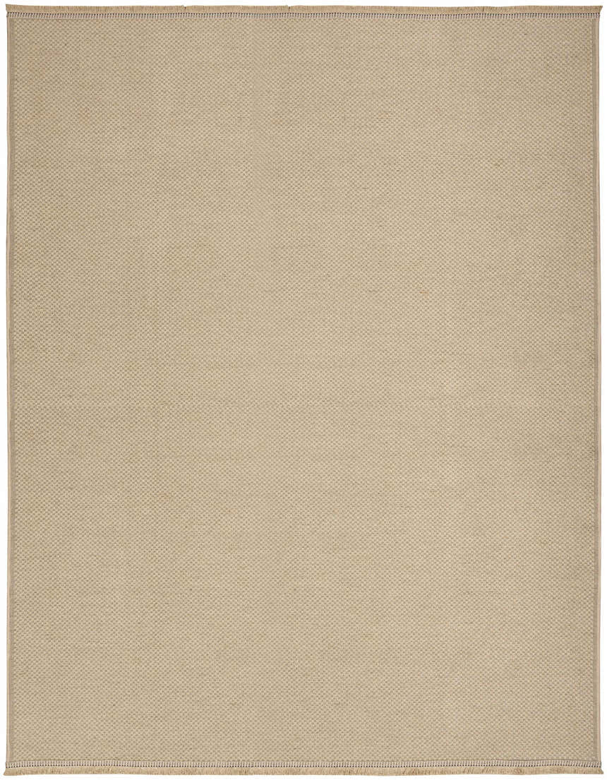 Close-up of the woven texture of the Nourison Jute Natural Modern Indoor Washable Area Rug in brick red.