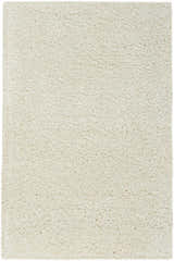 Close-up of the ivory Nourison Malibu Shag rug showing its plush, soft texture and shag design.