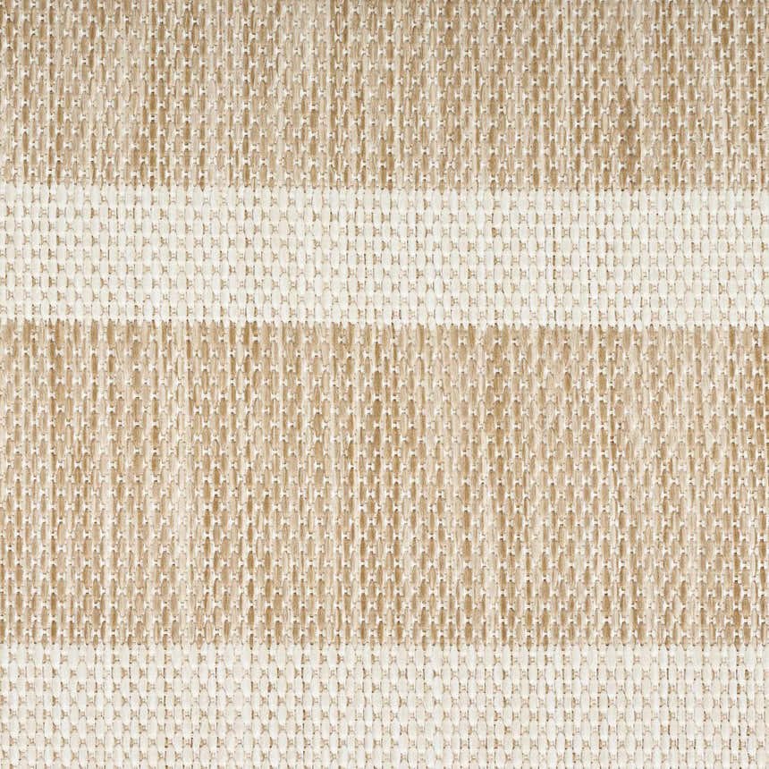 Close-up of the woven texture of the Nourison Positano Beige Ivory Modern Area Rug.