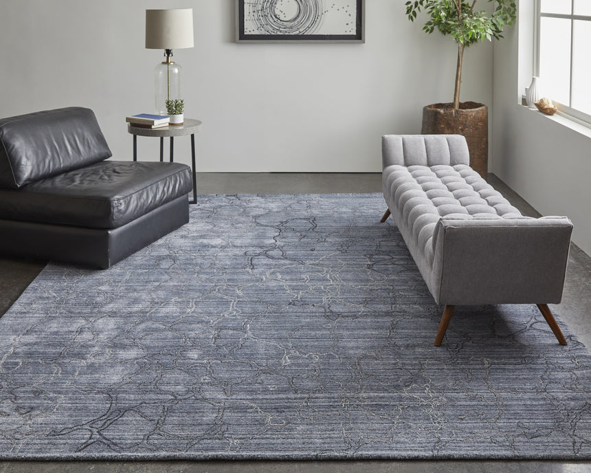 Feizy Whitton Modern Abstract - Gray/Blue Area Rug