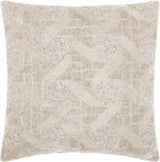 Mina Victory Sofia Beaded Basket Weave Silver Indoor Throw Pillow - Clearance