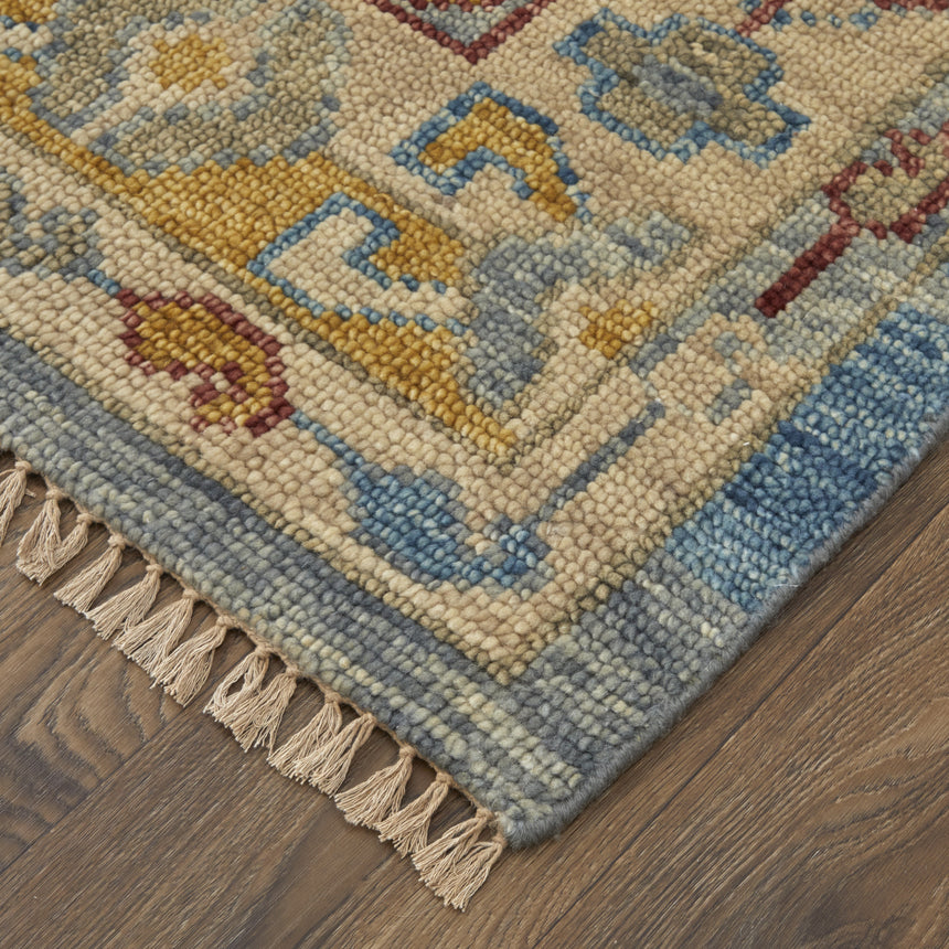 Feizy Fillmore Traditional Geometric - Blue/Yellow/Red Area Rug