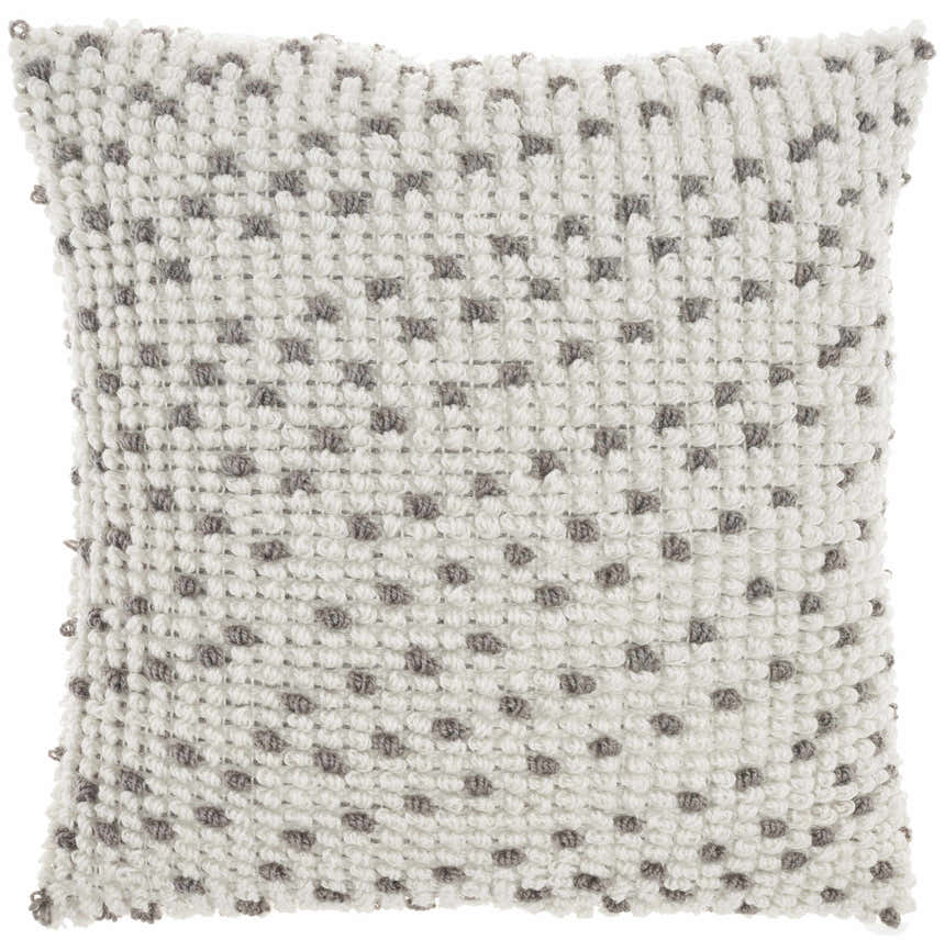 Mina Victory Outdoor Pillows Loop Dots Grey Throw Pillow - Clearance