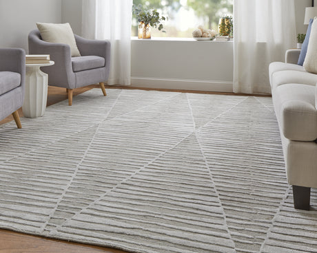 Feizy Elias Modern Geometric - Ivory/Tan Area Rug