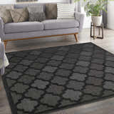 Nourison Easy Care Charcoal Black Modern Area Rug