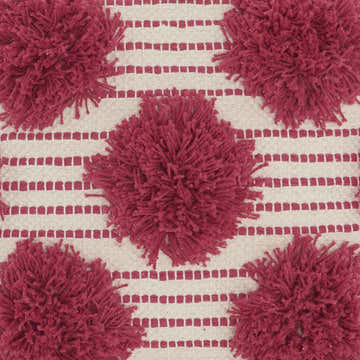 Mina Victory Lifestyle Tufted Pom Poms Hot Pink Indoor Throw Pillow - Clearance