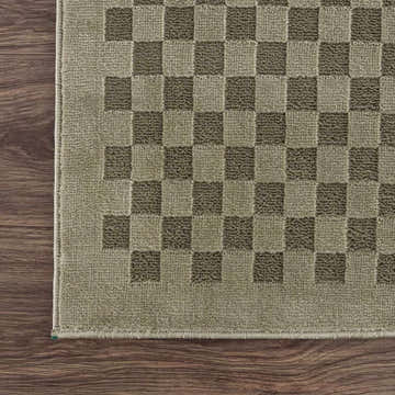 Gaiwan Olive Green Washable Area Rug