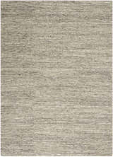 Close-up of the Calvin Klein Kathmandu Grey rug, showing its wool and jute texture and modern, horizontal stripe design.