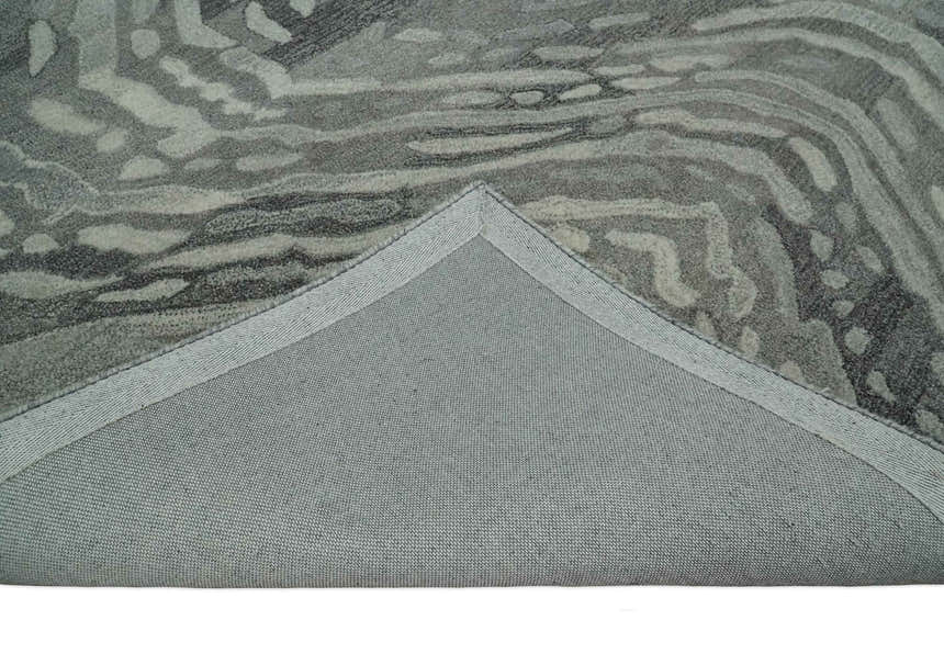 Abstract Modern Hand Tufted 2x3, 3x5, 5x8, 6x9, 8x10 and 9x12 Woolen Beige, Silver and Gray Area Rug | MIR3