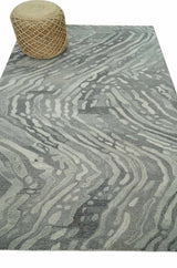 Abstract Modern Hand Tufted 2x3, 3x5, 5x8, 6x9, 8x10 and 9x12 Woolen Beige, Silver and Gray Area Rug | MIR3
