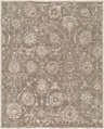 Detailed floral pattern of the Wokii Gray Floralnature Area Rug. Charcoal, brown, gray, and taupe tones. Design-Rectangle-710102