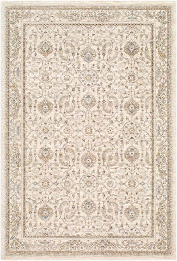 Detailed floral pattern on a brown and taupe Kevlyn Area Rug. Traditional style, machine woven. Design-Rectangle-575