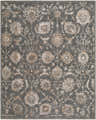 Close-up of the Jonia Teal Floralnature Rug, showcasing its charcoal base and floral pattern in taupe, brown, and gray. Design-Rectangle-710102