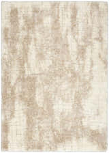 Close-up of the Nourison Dreamy Shag Ivory Beige rug. Soft, plush shag texture with subtle chestnut color variations.