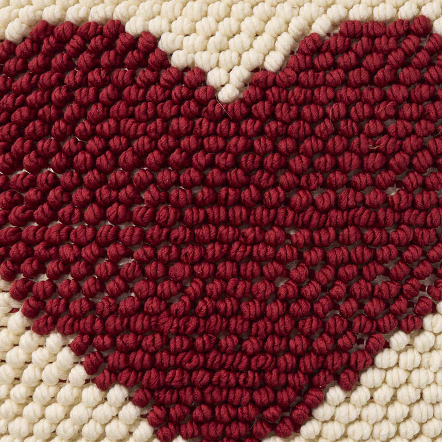 Mina Victory Holiday Pillows Loop Heart Red Indoor Throw Pillow