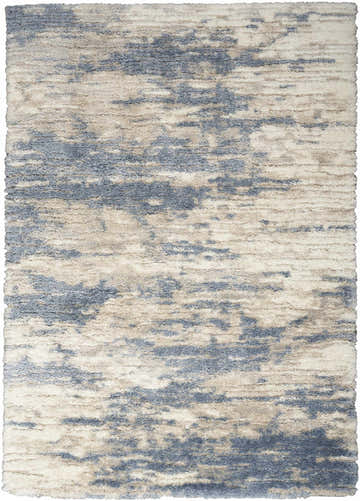 Close-up of the plush Nourison Dreamy Shag rug in light blue and gray with a soft, cloud-like pattern.