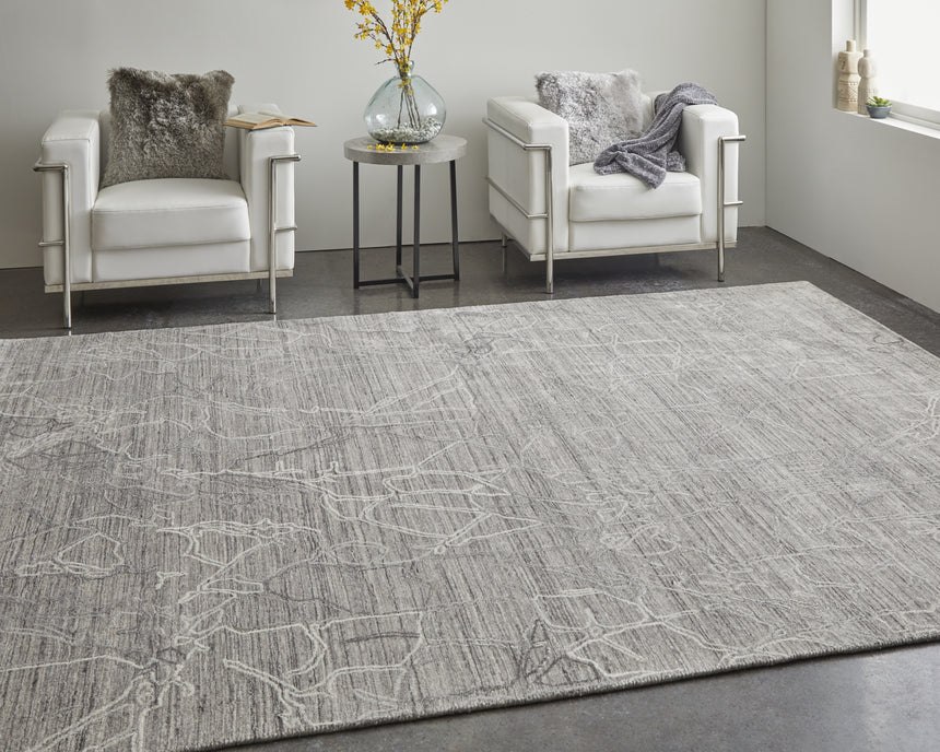 Feizy Whitton Modern Abstract - Gray/Tan/Ivory Area Rug