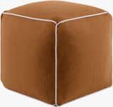 Lusaa Tan Wool Pouf Ottoman