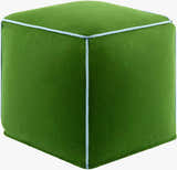 Dudo Green Wool Pouf Ottoman