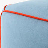 Bevuo Blue Wool Pouf Ottoman