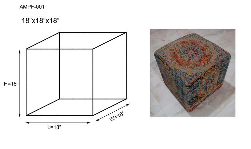 Gretna Mustard Ottoman Pouf