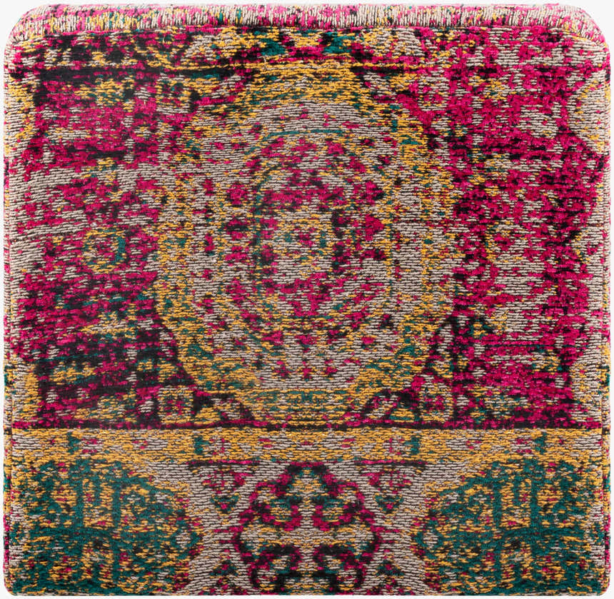Gretna Magenta Ottoman Pouf