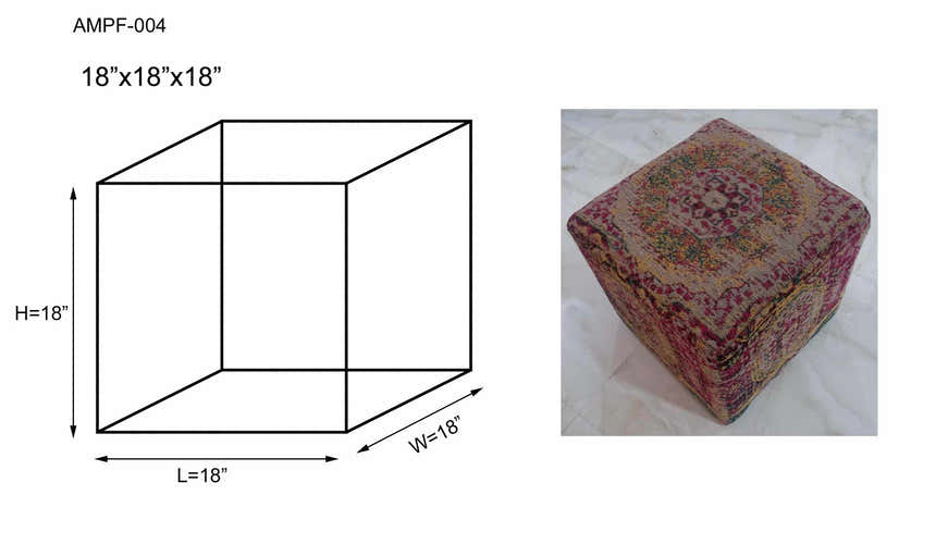 Gretna Magenta Ottoman Pouf