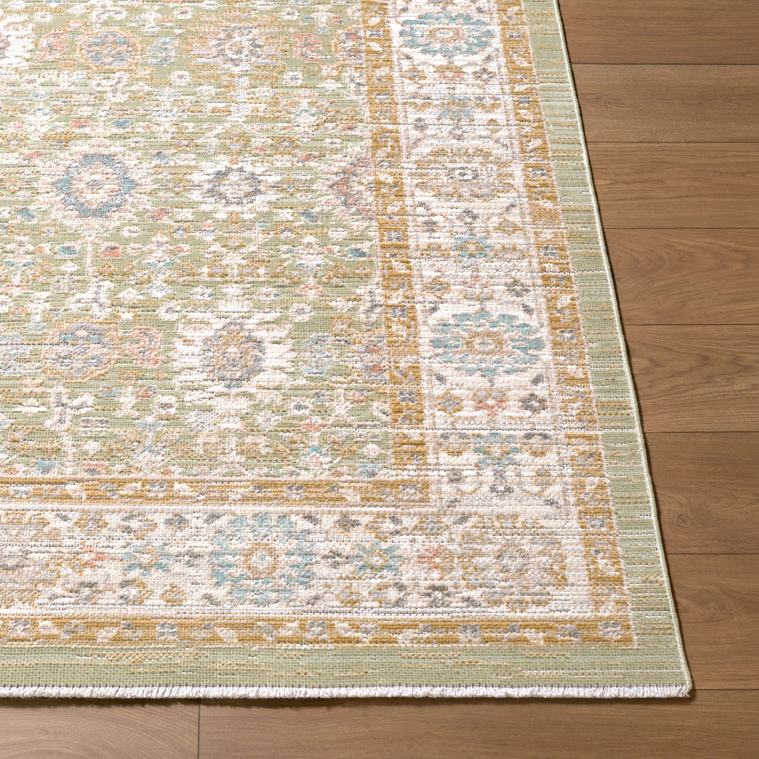 Royoi Sage Persian Machine Woven Polypropylene Washable Area Rug