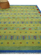 Animal and Tree Life Green, Blue and Rust Hand knotted Traditional Multi Size Wool Area Rug, Kids, Living Room and Bedroom Rug
