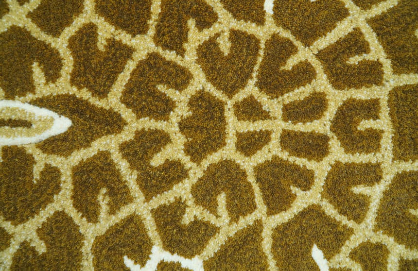 Animal Giraffe Brown Hand Tufted 3x5 Wool Area Rug