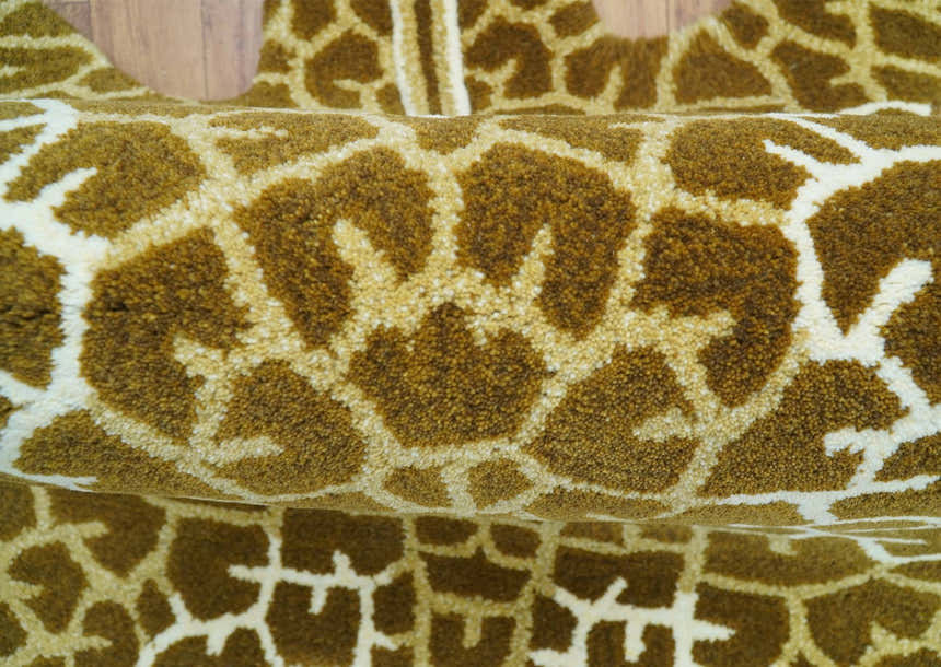 Animal Giraffe Brown Hand Tufted 3x5 Wool Area Rug