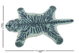 Animal Tiger Blue Hand Tufted 3x5 Wool Area Rug