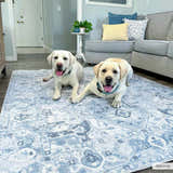 Sample Ankti Blue Washable Area Rug - Clearance