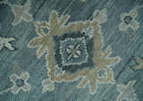Antique Hand Knotted Oushak Gray and Silver Traditional wool Area Rug