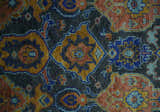 Custom Made Antique look Traditional Ikat Large Design Gray, Rust and Blue Hand knotted Oushak wool Area Rug