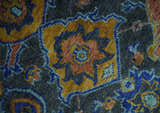 Custom Made Antique look Traditional Ikat Large Design Gray, Rust and Blue Hand knotted Oushak wool Area Rug
