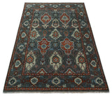 Antique look Gray, Rust and Ivory Hand knotted Traditional Oushak Multi Size Area Rug