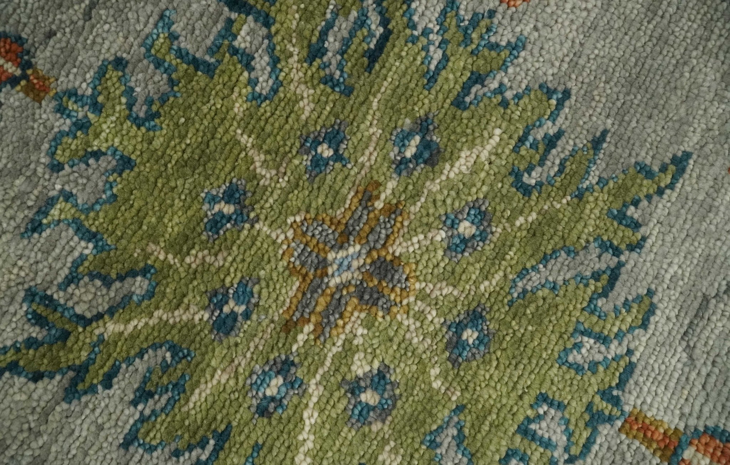 Antique Hand Knotted Gray, Beige and Blue Traditional Oushak Vintage Style Multi Size Wool area Rug