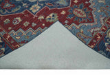 Antique look Maroon and Blue Hand Tufted Traditional Heriz Medallion Multi Size wool Area Rug