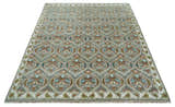 Antique look Traditional Hand Knotted Silver, Ivory and Rust Multi Size Area Rug
