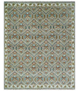 Antique look Traditional Hand Knotted Silver, Ivory and Rust Multi Size Area Rug