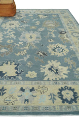 Antique Blue and Beige Multi size Hand Knotted Traditional Oushak Wool Area Rug