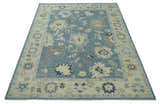 Antique Blue and Beige Multi size Hand Knotted Traditional Oushak Wool Area Rug
