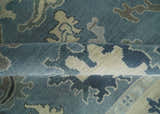 Antique Blue and Beige Multi size Hand Knotted Traditional Oushak Wool Area Rug