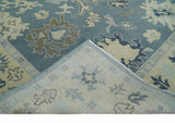 Antique Blue and Beige Multi size Hand Knotted Traditional Oushak Wool Area Rug